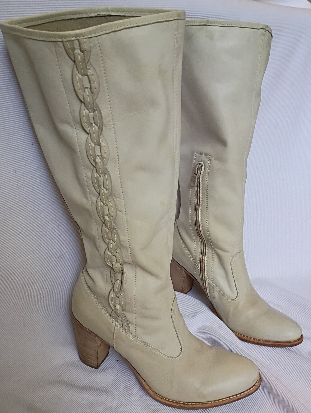 Nero Giardini Vintage Knee High Cream Boot